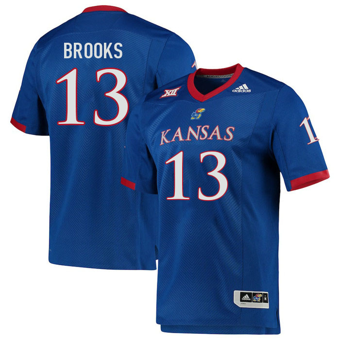 Men #13 Dylan Brooks Kansas Jayhawks College Football Jerseys Stitched Sale-Royal - Click Image to Close
